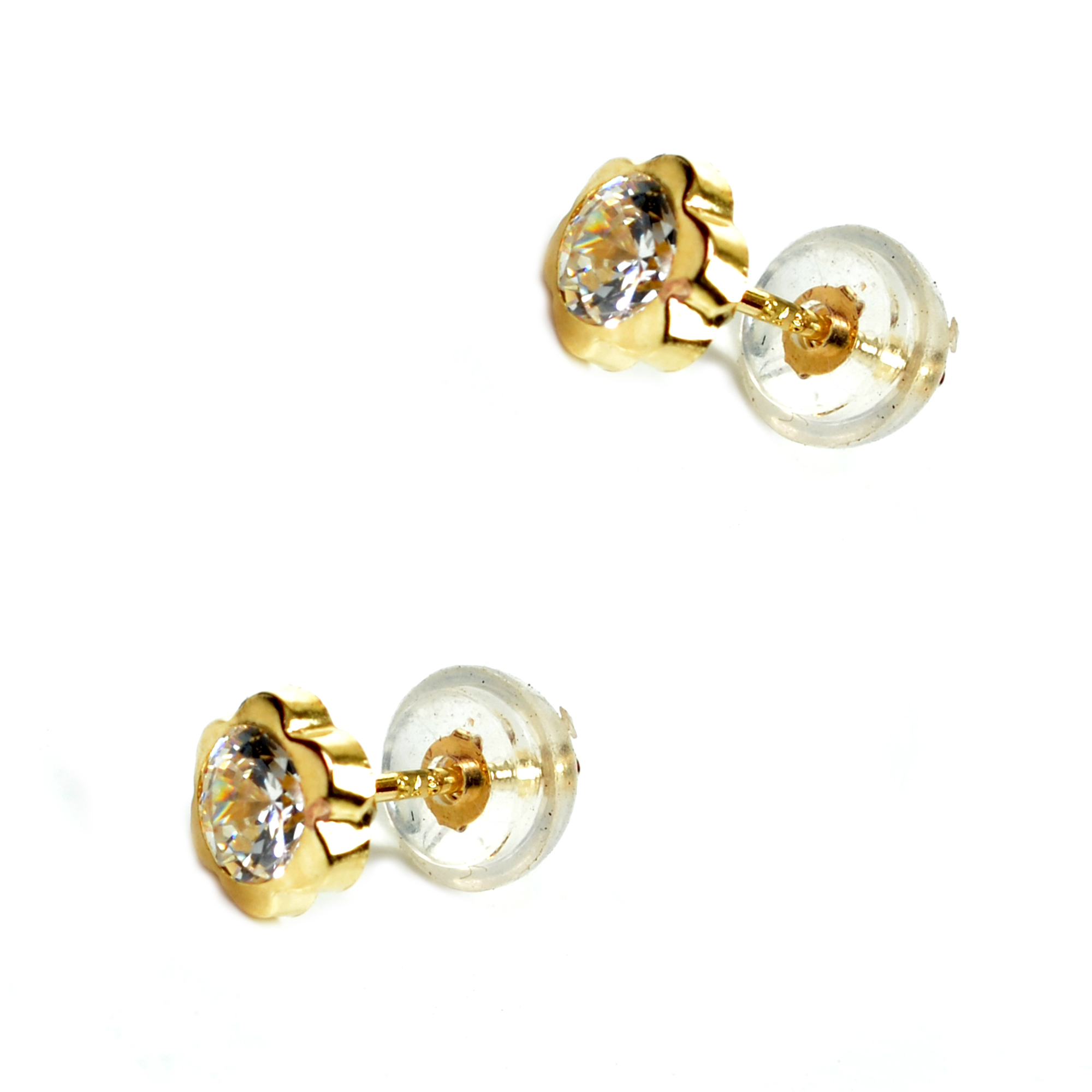 ΣΚΟΥΛΑΡΙΚΙΑ Λουλούδι Κ9 Κίτρινο Χρυσό με Πέτρες Ζιργκόν 09Ε-0152 - 